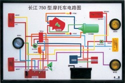 长江750型摩托车透明模型总成及电教板